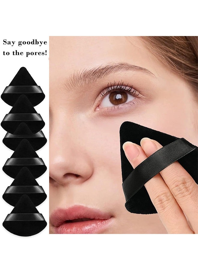 6-Pcs White Soft Velvet Face Makeup Triangle Powder Puff -Soft Beauty Cosmetic Makeup Tools For Foundation - Image 5