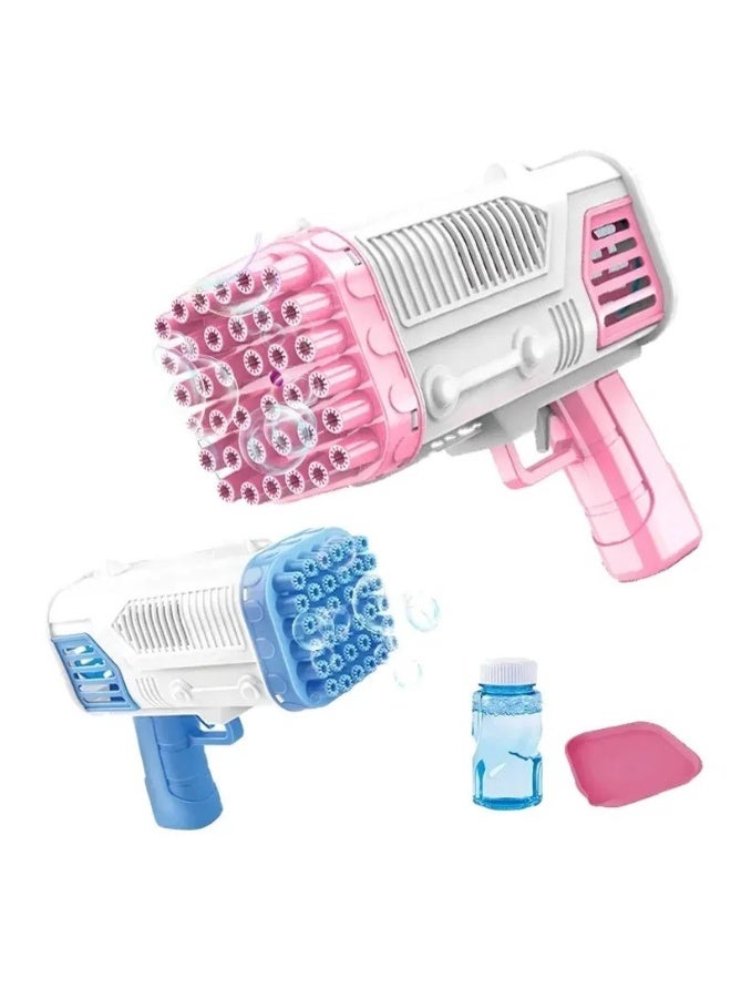 Kids Children Bubble Machine Toy 36 Holes Funny Electric Automatic Bazooka Gatling Bubble Maker Gun With Light - Image 1