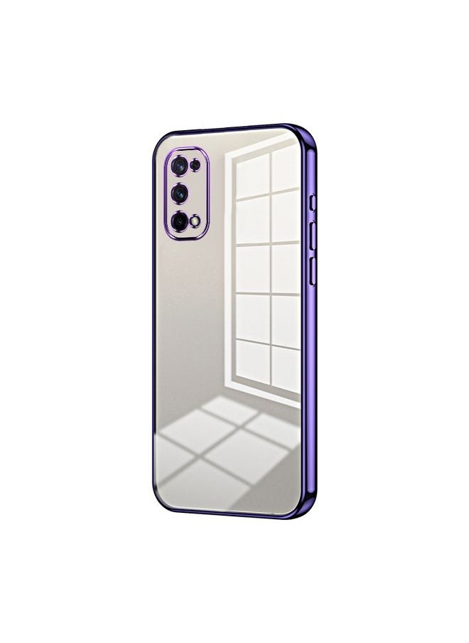 HuHa Case Cover For Realme X7 / Q2 Pro Transparent Plating Fine Hole Phone Case Purple 