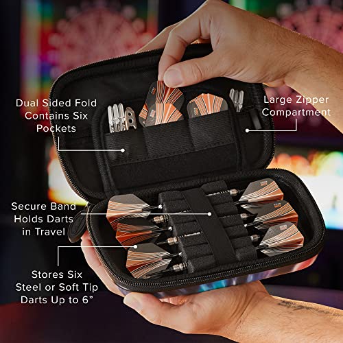 CASEMASTER حافظة كاسماستر سينتينل 6 للسهام، تحمل ملحقات إضافية، نصائح، أعمدة وطائرات، متوافقة مع سهام الفولاذ والسهام الناعمة، غلاف تكتك مقاوم للصدمات والماء، تصميم تلوين متدرج - Image 3