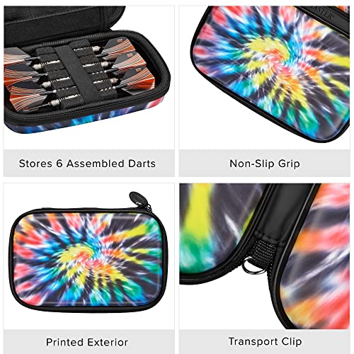 CASEMASTER حافظة كاسماستر سينتينل 6 للسهام، تحمل ملحقات إضافية، نصائح، أعمدة وطائرات، متوافقة مع سهام الفولاذ والسهام الناعمة، غلاف تكتك مقاوم للصدمات والماء، تصميم تلوين متدرج - Image 4