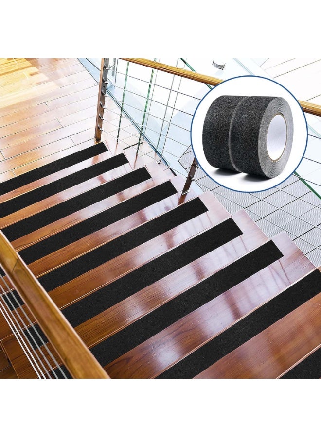 Relex 2 Pack Rolls Black Anti Slip Stair Tape 50mm Strong Traction Sticky Floor Grip Tape 2 Inch Non-slip Self Adhesive Walk Way Step Tape Black - Image 3