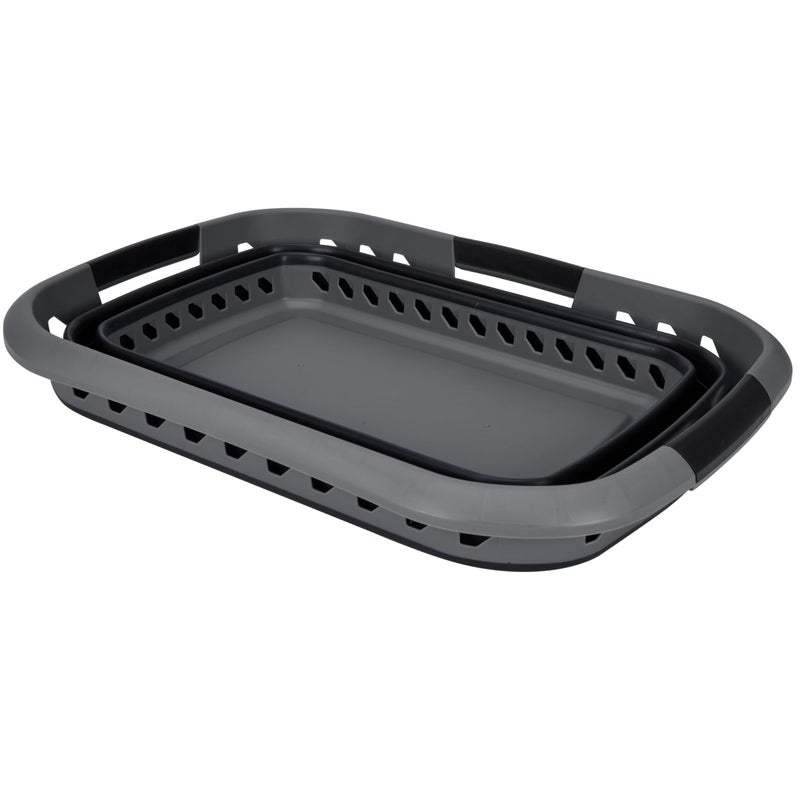 Laundry 360 Collapsible Laundry Basket | Portable | Space Saver Storage | Hold 2 Loads | Store Under the Bed or Closet | Good for Kids | Dorm | Bedroom | Large | Grey/Black - Image 4