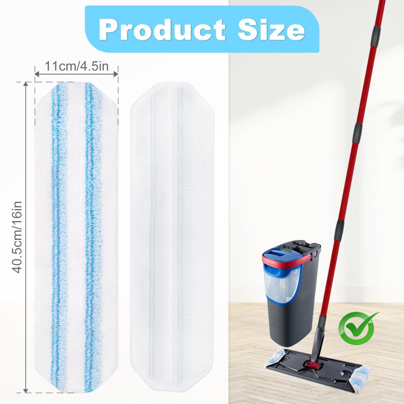 DLAIMI Mop Replacement Pads for OCedar H2prO Flat Mop System, 6 Pack Mop Pads for Ocedar H2prO Flat Mop, Machine Washable and Reusable Microfiber Mop Heads Replacements, Mop Refills Safe on Various Floors - Image 2