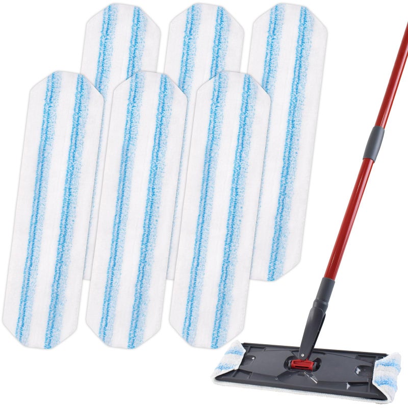 DLAIMI Mop Replacement Pads for OCedar H2prO Flat Mop System, 6 Pack Mop Pads for Ocedar H2prO Flat Mop, Machine Washable and Reusable Microfiber Mop Heads Replacements, Mop Refills Safe on Various Floors - Image 1