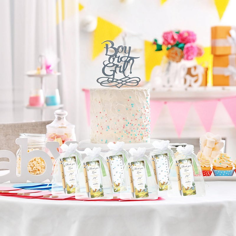 Xendelow 90 Pcs Winnie Baby Shower Favors Set, Includes 30 Baby Shower Ballpoint Pens 30 The Pooh Thank You Bookmarks 30 Organza Bags for The Pooh Gender Reveal Gifts Guest Prizes, Winnie Decorations - Image 5