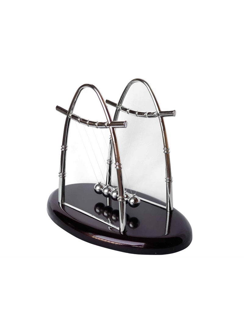 Newton's Pendulum Toy, Metal and Plastic, Brown, Large Size, 23 x 14 cm - Image 2