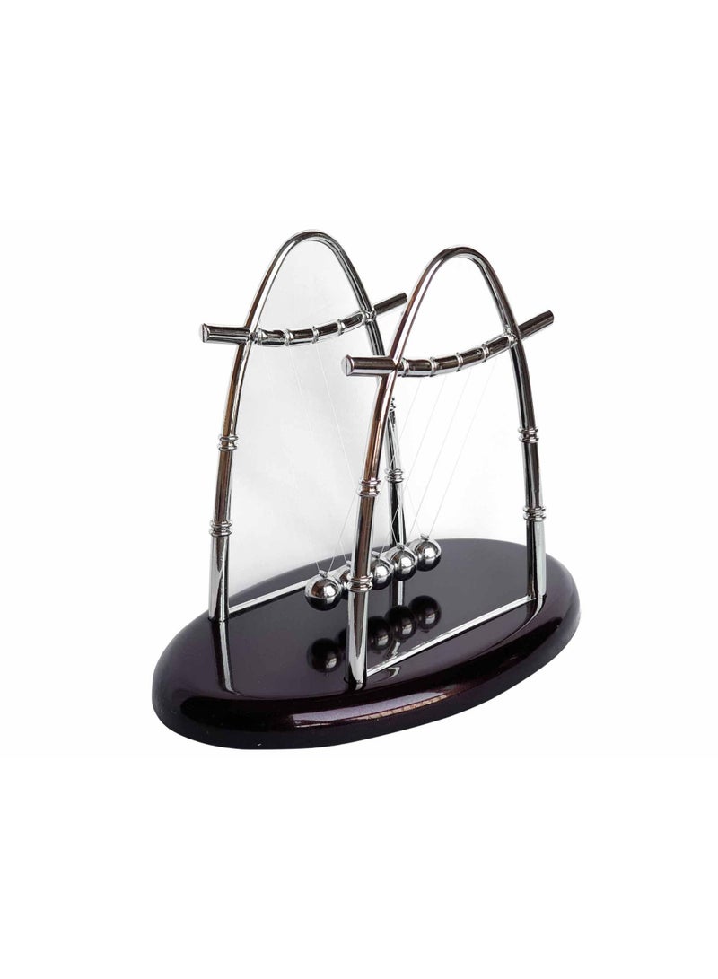Newton's Pendulum Toy, Metal and Plastic, Brown, Large Size, 23 x 14 cm - Image 1