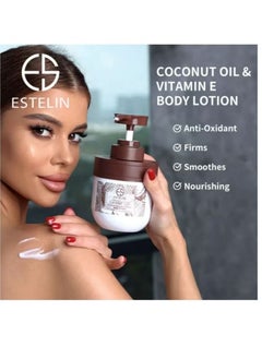 ESTELIN Coconut oil & Vitamin E nourishing & smoothing body lotion 300 ML  - Image 2