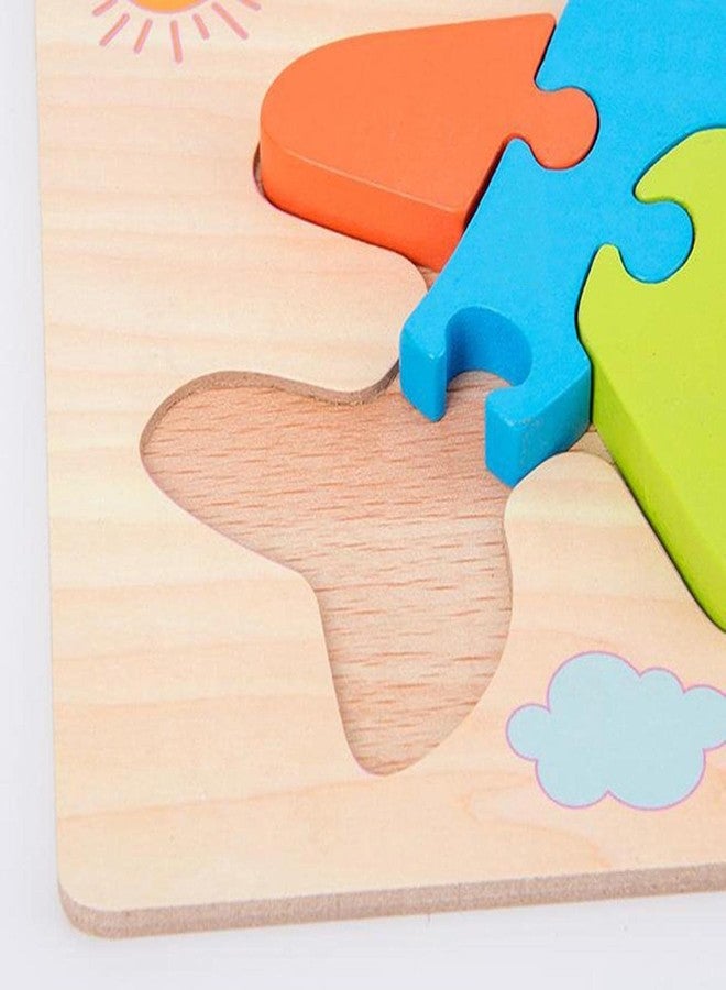 IndusBay® Pack of 2, Colorful Montessori Wooden 3D Jigsaw Puzzle Educational Gift Toys for Toddler Kids Boys and Girls, Space Theme, Multicolor - Image 3