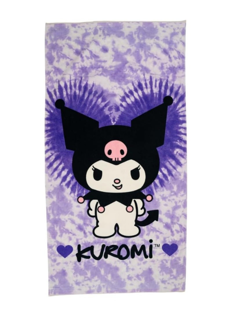 عام منشفة حمام/مسبح/شاطئ من قماش القطن الناعم الفائق بتصميم كيورومي، بمقاس 60 بوصة × 30 بوصة، أنيقة ولطيفة - Image 1