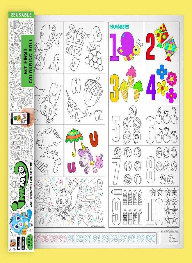 Inkmeo | All-in-One Pack Reusable Wall Colouring Roll | AR Enabled | Interactive Educational Learning Chart | for Kids | Ages 2+ | Educational Gift | Size (18 X 84 Inches) | Diverse Learning Topics - Image 4
