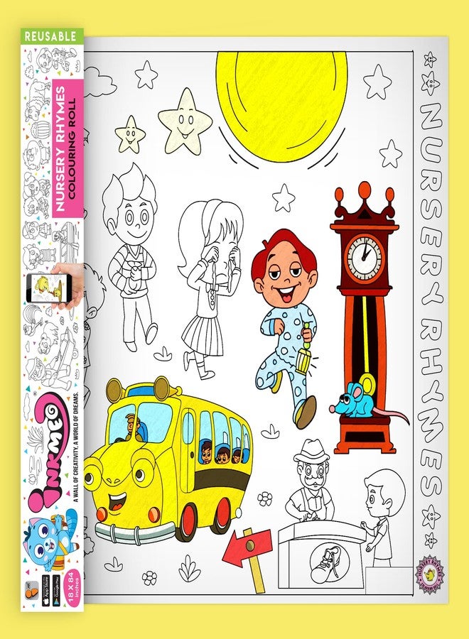 Inkmeo | All-in-One Pack Reusable Wall Colouring Roll | AR Enabled | Interactive Educational Learning Chart | for Kids | Ages 2+ | Educational Gift | Size (18 X 84 Inches) | Diverse Learning Topics - Image 3
