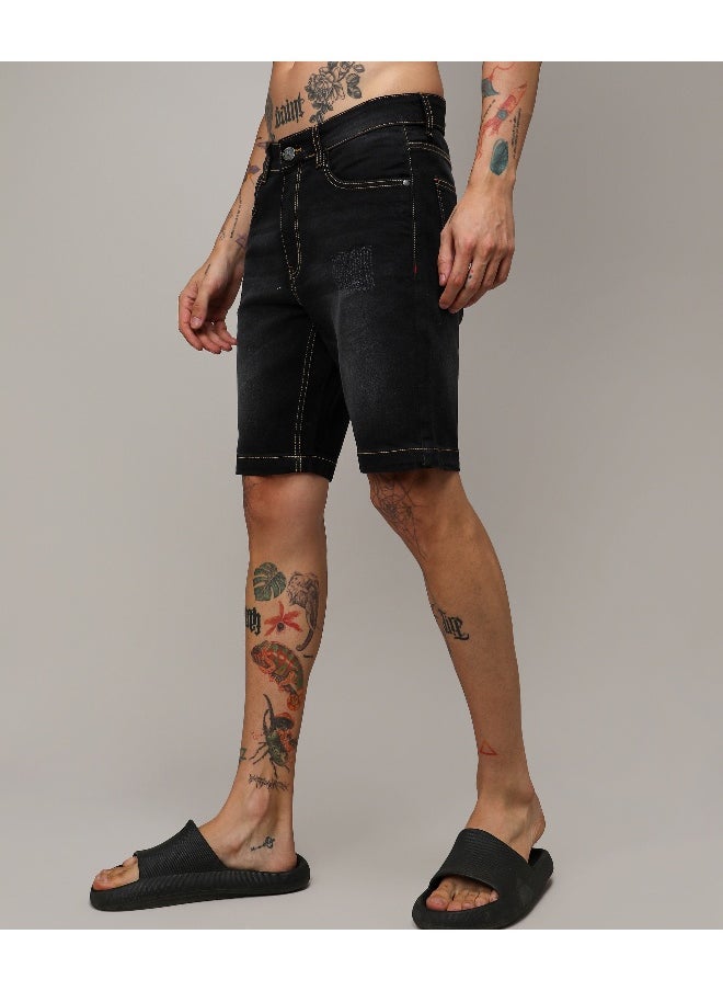 Men's Black Solid Denim Shorts - pzsku/Z150DB9841FC39948C556Z/45/_/1724321568/9f4d2d96-346c-4048-8c92-34a59be60ff5