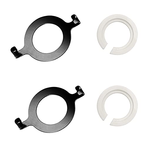 ECUDIS 2 Pcs Uno Lamp Harp Saddle Adapter Converter for E27 Sockets 1.65 Inch and 2 Pcs Uno Lamp Shade Reducing Rings E27 To E14 Adapter (Black) - Image 1
