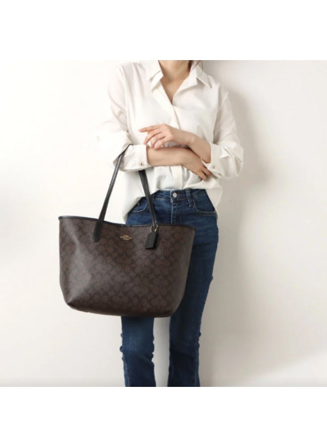 كوتش اوت ليت المرأة المألوف وتنوعا سعة كبيرة حمل حقيبة الكتف كبيرة الحجم - Image 5