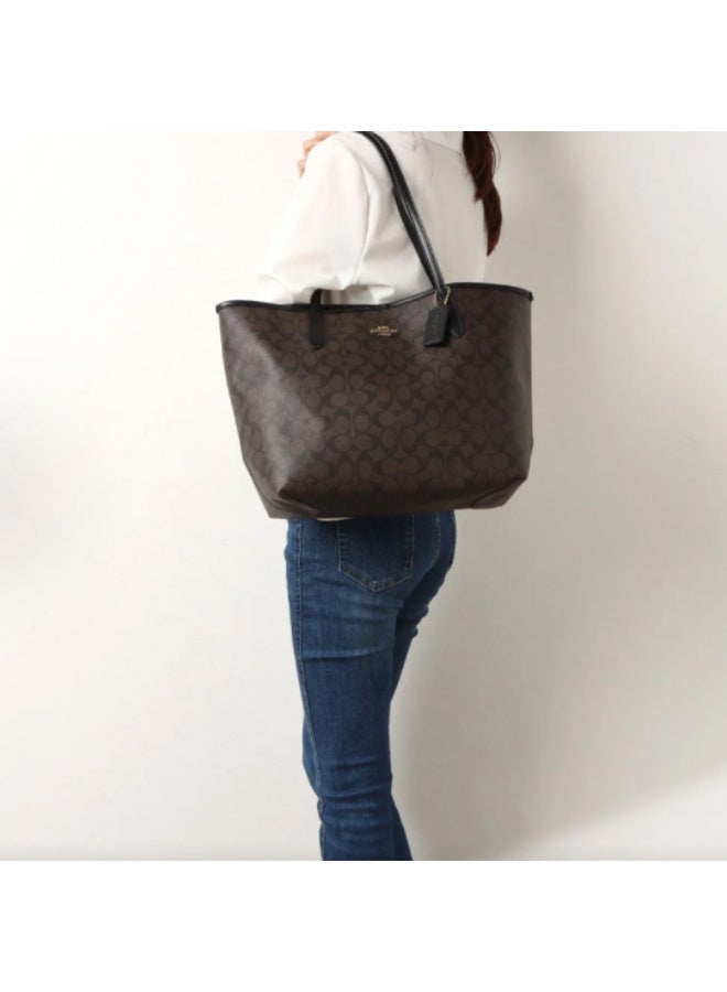 كوتش اوت ليت المرأة المألوف وتنوعا سعة كبيرة حمل حقيبة الكتف كبيرة الحجم - Image 4