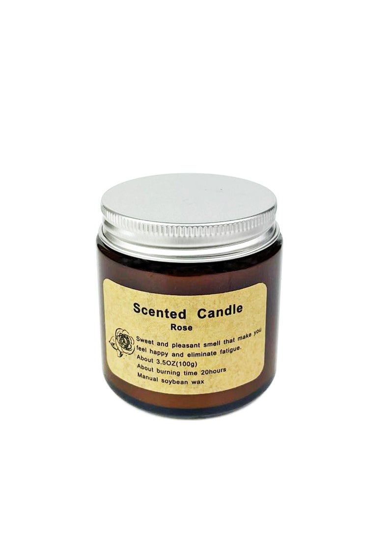 بخورى مجموعة هدايا الشموع المعطرة بالورد مكونة من 3 قطع، شمع الصويا 100%، شموع عطرية للمنزل والمكتب والمنتجعات الصحية  - Image 5