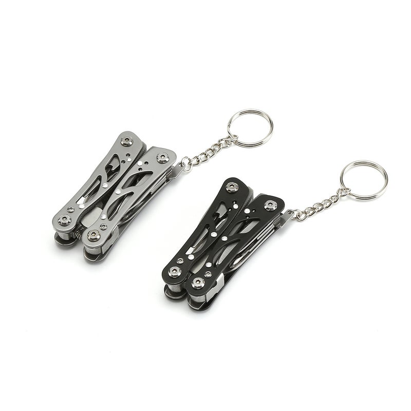 Factory stainless steel outdoor multi-function folding pliers mini multi-use combination household maintenance pliers multi-function tool pliers(gun gray) - Image 3