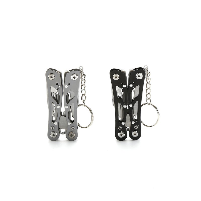 Factory stainless steel outdoor multi-function folding pliers mini multi-use combination household maintenance pliers multi-function tool pliers(gun gray) - Image 4