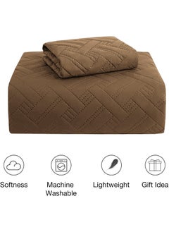 VAS COLLECTIONS VAS COLLECTIONS All Weather 3 Pcs 100 Cotton Ultrasonic 280tc Solid King Size Quilted Bed CoverBedsheet with 2 Pillow Case Luxurious Mouse 90X100 Inches 254X228 cm  - Image 2