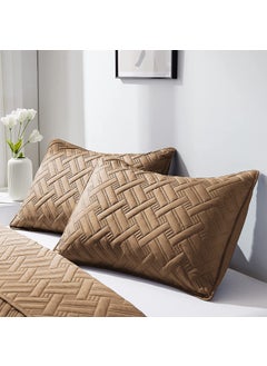 VAS COLLECTIONS VAS COLLECTIONS All Weather 3 Pcs 100 Cotton Ultrasonic 280tc Solid King Size Quilted Bed CoverBedsheet with 2 Pillow Case Luxurious Mouse 90X100 Inches 254X228 cm  - Image 3