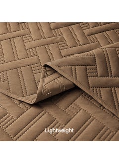 VAS COLLECTIONS VAS COLLECTIONS All Weather 3 Pcs 100 Cotton Ultrasonic 280tc Solid King Size Quilted Bed CoverBedsheet with 2 Pillow Case Luxurious Mouse 90X100 Inches 254X228 cm  - Image 4