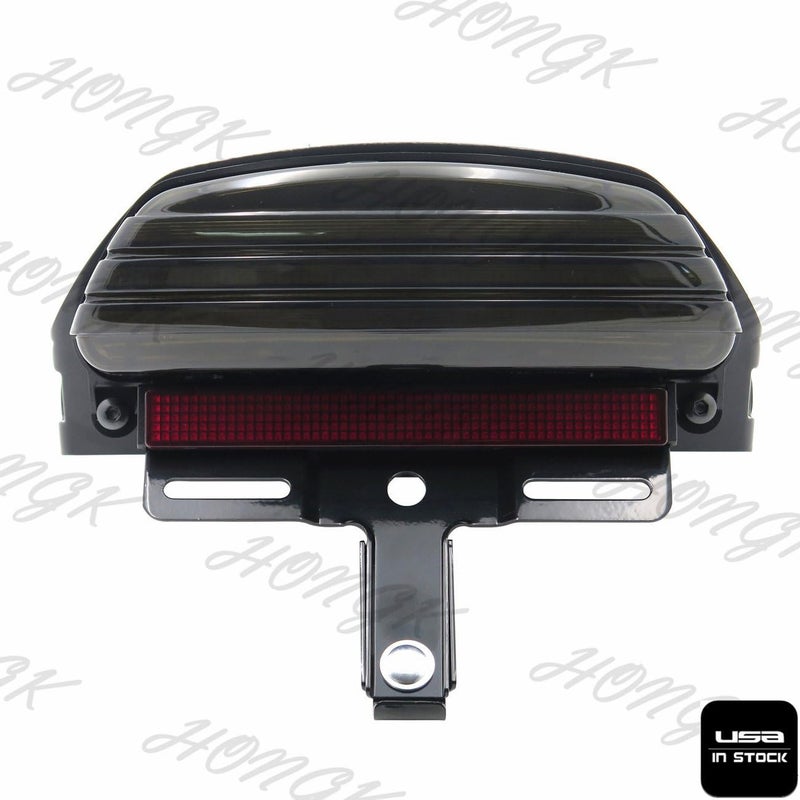 HONGK HKMT-US Smoked Tri-Bar Wide Fender LED Tail Light Bracket for Harley FXST FXSTB - Image 3