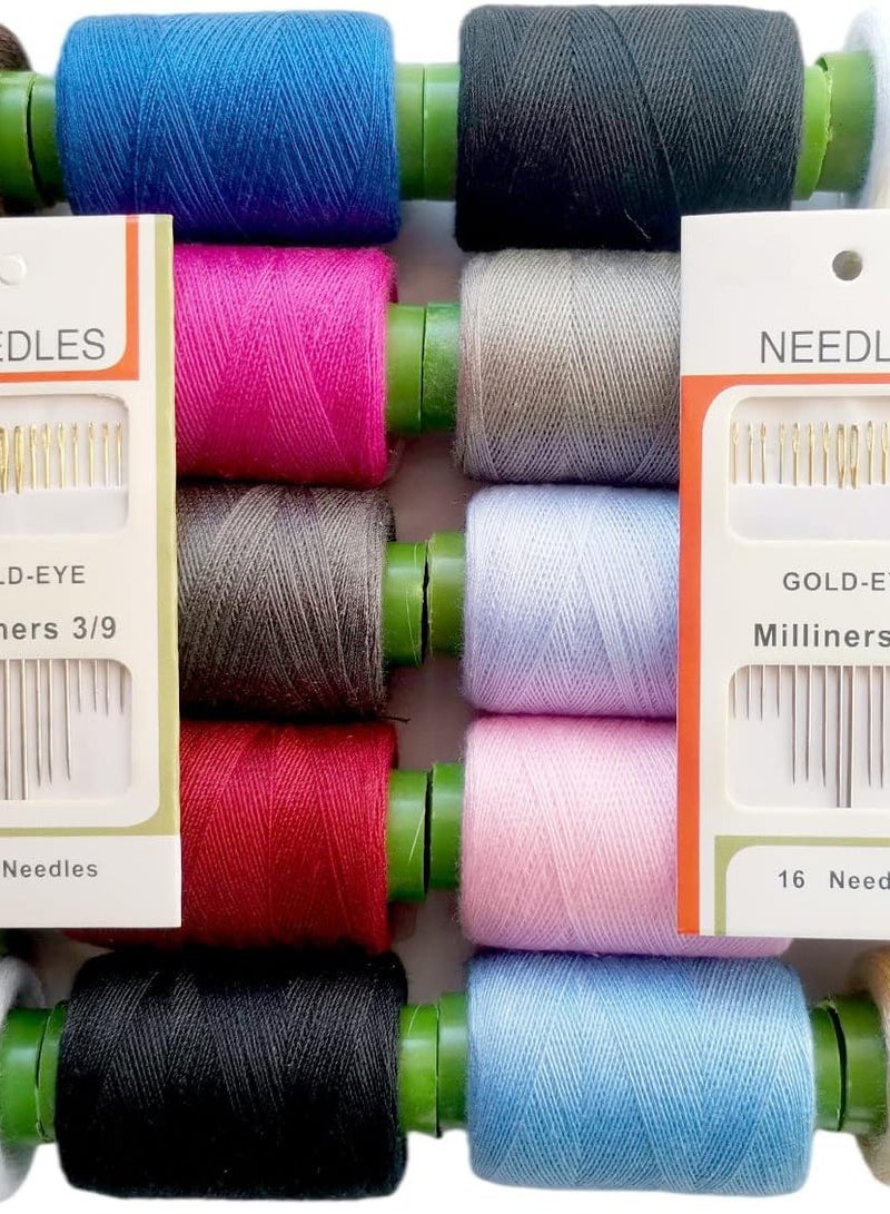Polyester threads in various colors, suitable for sewing machines and manual sewing - 30 spools - Image 1