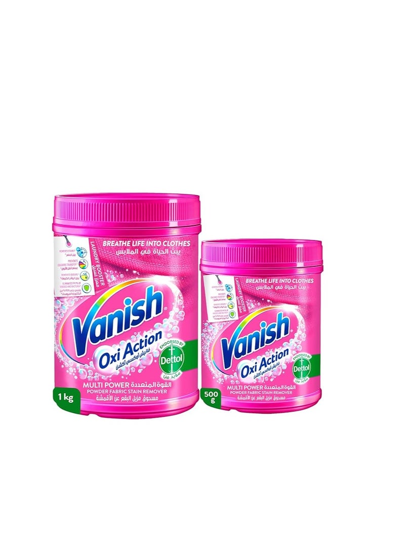 Vanish - Vanish Oxi Action Multi Power Fabric Stain Remover Powder with Scoop, 1Kg + 500g - Image 1