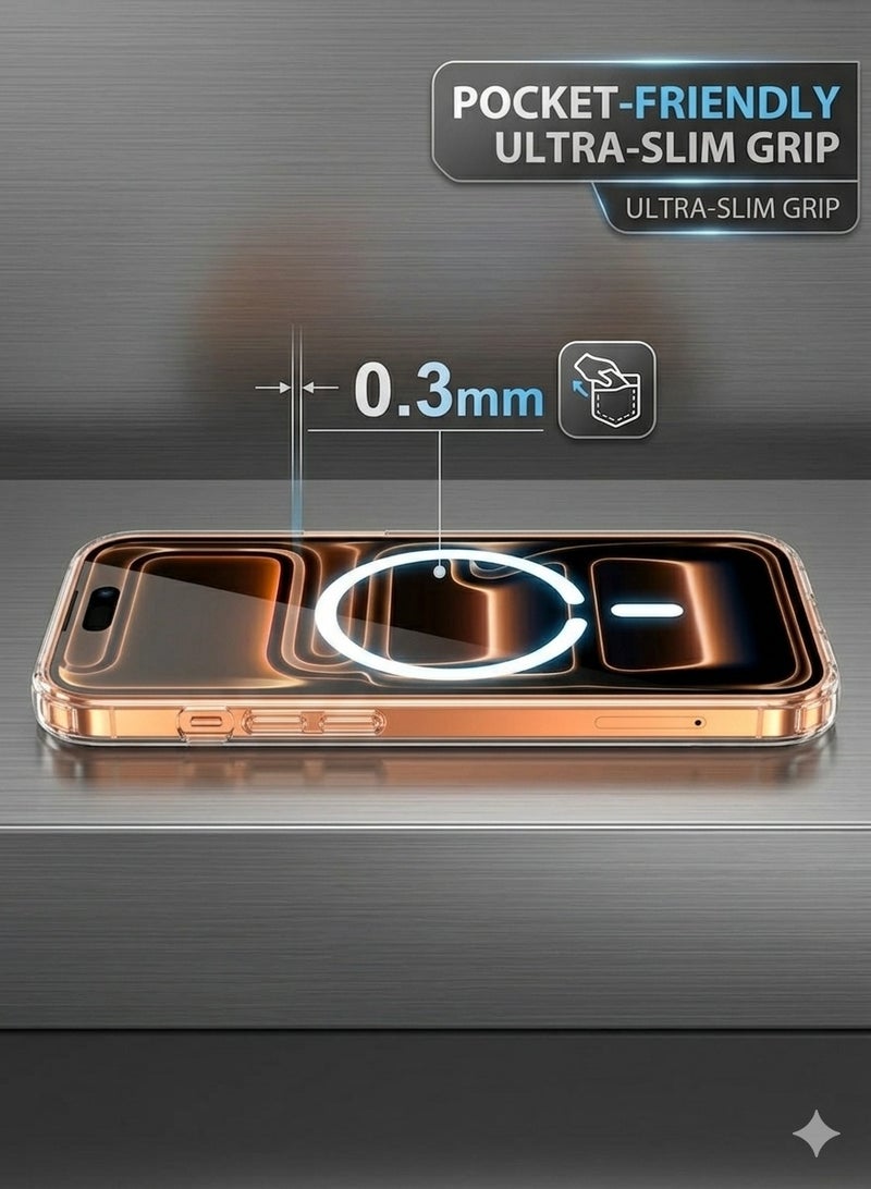 إكسيفين كفر شفاف كريستال لهاتف Apple iPhone 17 Pro Max مضاد للاصفرار والصدمات والخدوش – غطاء حماية شفاف قوي مقاوم للسقوط لآيفون 17 برو ماكس 6.9 إنش عالي الوضوح نحيف وأنيق - Image 2