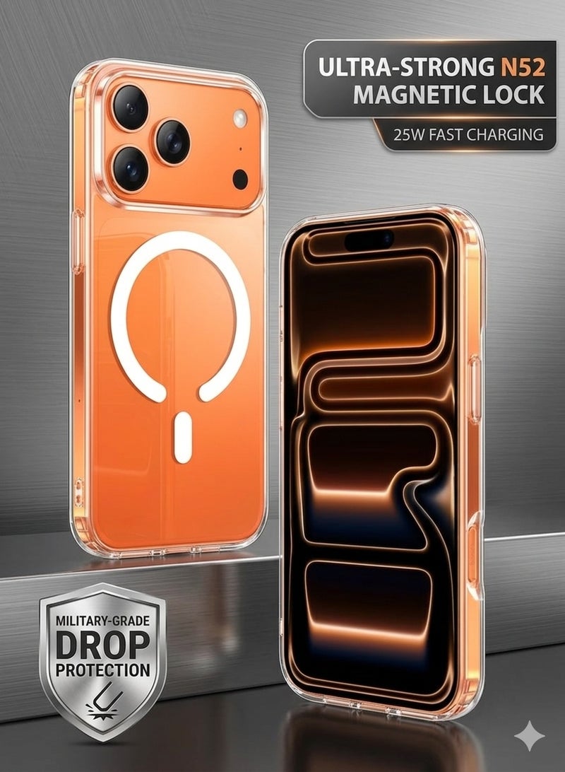 إكسيفين كفر شفاف كريستال لهاتف Apple iPhone 17 Pro Max مضاد للاصفرار والصدمات والخدوش – غطاء حماية شفاف قوي مقاوم للسقوط لآيفون 17 برو ماكس 6.9 إنش عالي الوضوح نحيف وأنيق - Image 4
