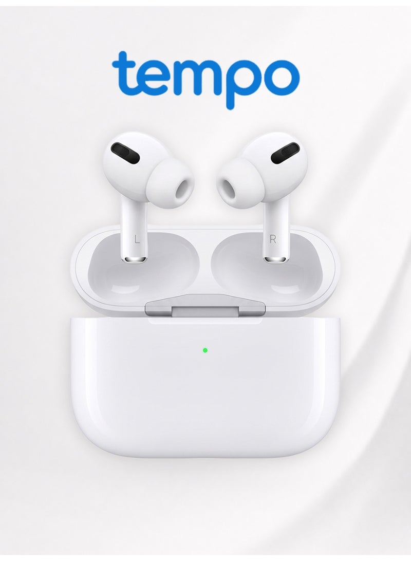Tempo True Wireless In-Ear Earbuds, Adaptive Noise Reduction, Transparent Mode, For Commute Office Gym Travel, Surround Stereo USB-C & Wireless Charging White Earphones - Image 1