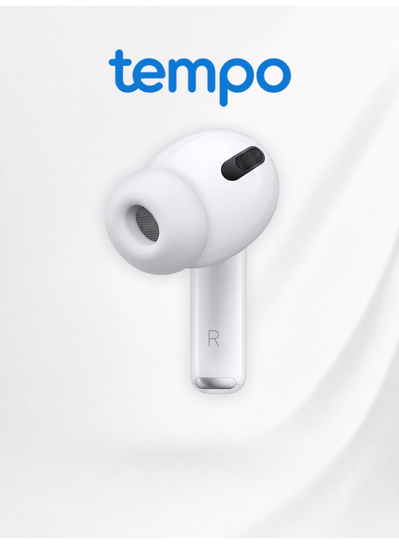 Tempo True Wireless In-Ear Earbuds, Adaptive Noise Reduction, Transparent Mode, For Commute Office Gym Travel, Surround Stereo USB-C & Wireless Charging White Earphones - Image 3