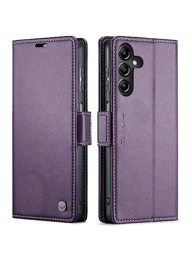 Premium PU Leather Wallet Case for Samsung Galaxy A15 4G\/5G - Purple  - Image 1