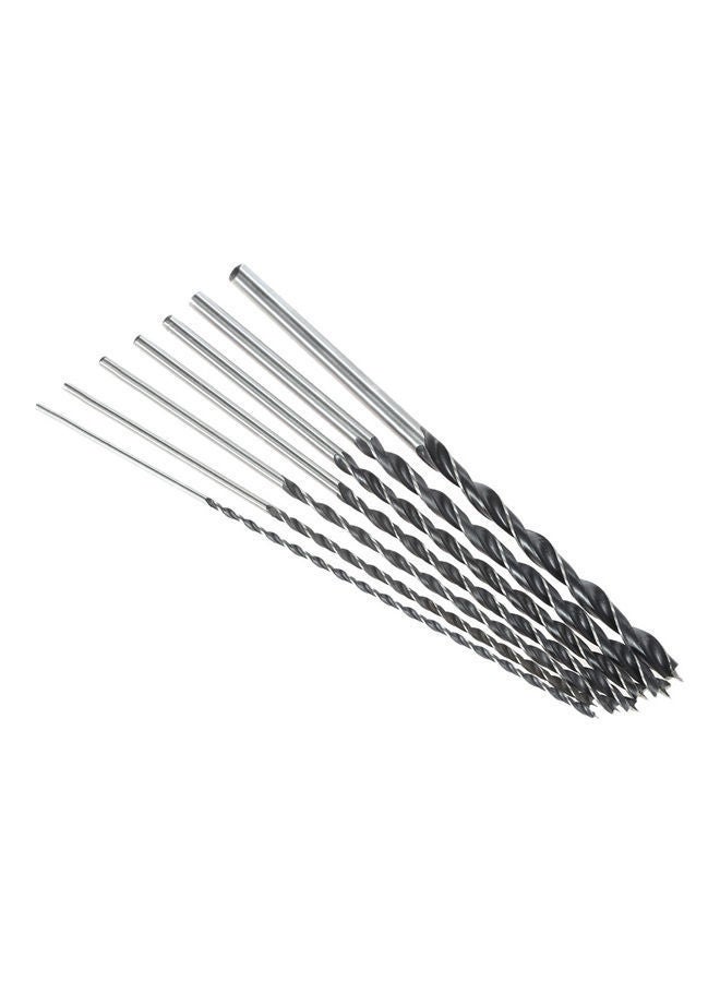 NIBEMINENT 7-Piece Extra Long High Carbon Steel Drill Bit Set Silver - Image 1