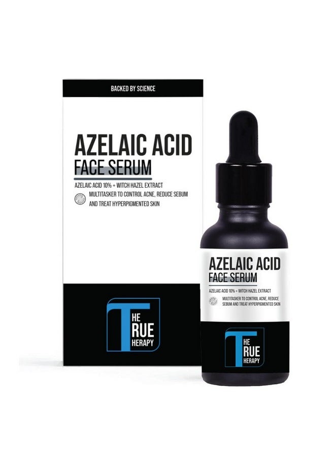 THE TRUE THERAPY - 10% Azelaic Acid Face Serum With Witch Hazel Extract For Anti-Inflammatory, Cystic Acne, Rosacea, Hyperpigmentation, Reduce Redness, Excess Oil & Breakout - 30 Ml - Image 1