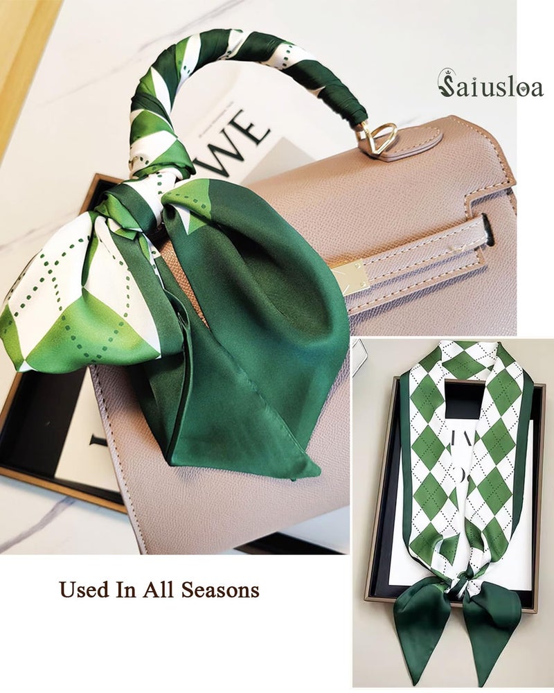Saiusloa Purse Scarf For Handbags Head Scarves For Women's Hair Bags Scarfs Long Skinny Scarves Fashion Silky For Headbands-A26 - Image 4