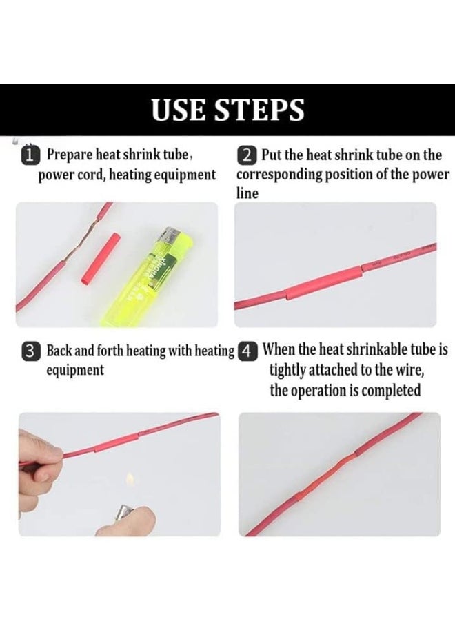 melfi 530pcs/set Heat Shrink Tube 6 Colors 11 Sizes Tubing Set Insulation Shrinkable Tube Assortment Electronic Polyolefin Ratio 2:1 Wrap Wire Cable Sleeve Kit for DIY  - Image 2