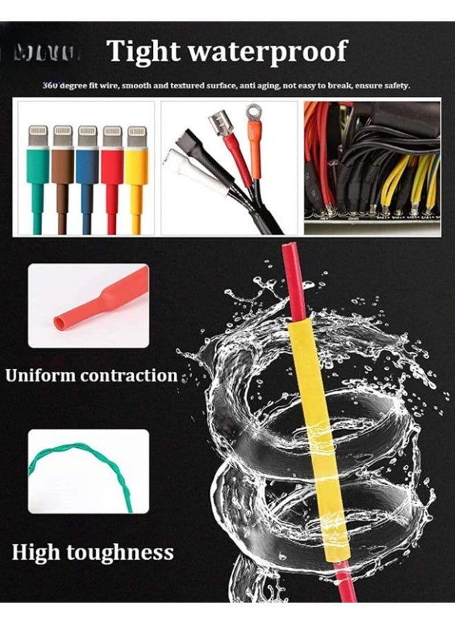 melfi 530pcs/set Heat Shrink Tube 6 Colors 11 Sizes Tubing Set Insulation Shrinkable Tube Assortment Electronic Polyolefin Ratio 2:1 Wrap Wire Cable Sleeve Kit for DIY  - Image 4