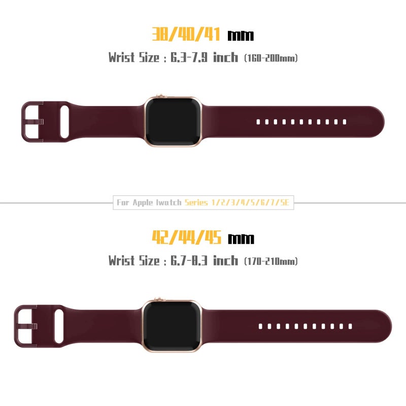 CHOiCE For Watch Series 3 38mm Pin Buckle Silicone Watch Band(Wine Red) - Image 2