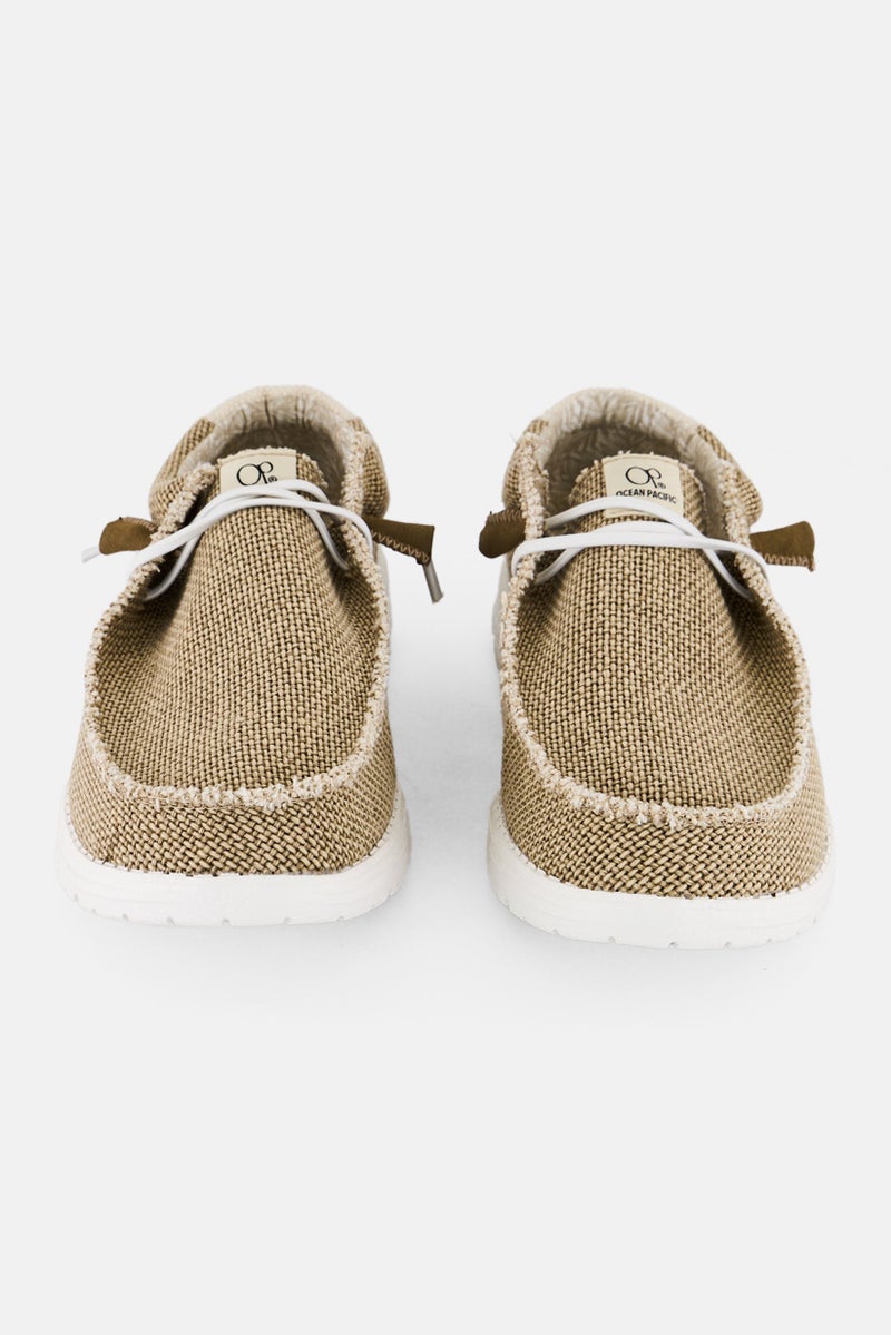 Ocean Pacific Men Lace Up Casual Shoes, Beige - Image 3