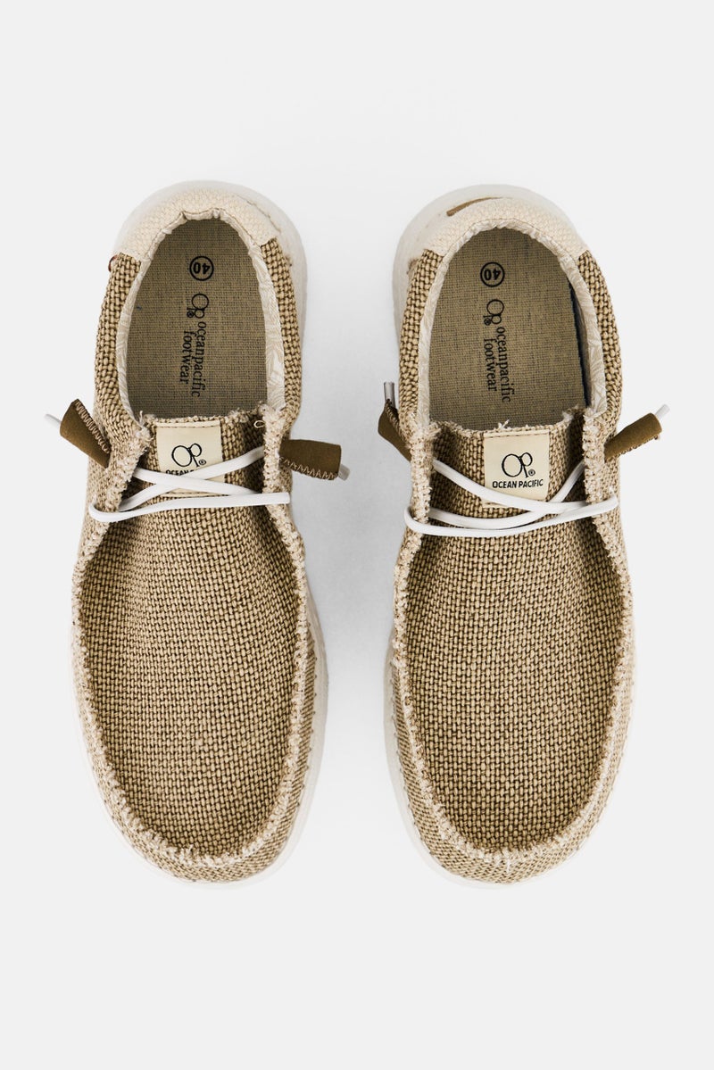 Ocean Pacific Men Lace Up Casual Shoes, Beige - Image 4