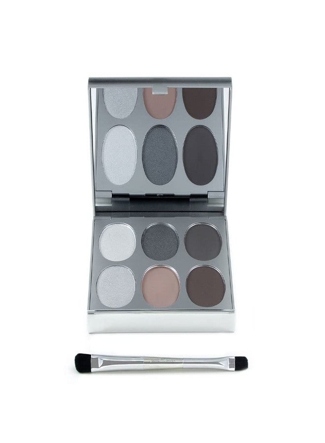 Jerome Alexander New Again Eyeshadow Palette & Brush, 6 Buildable & Blendable Micronized Powder Shades (Night Out) - Image 1