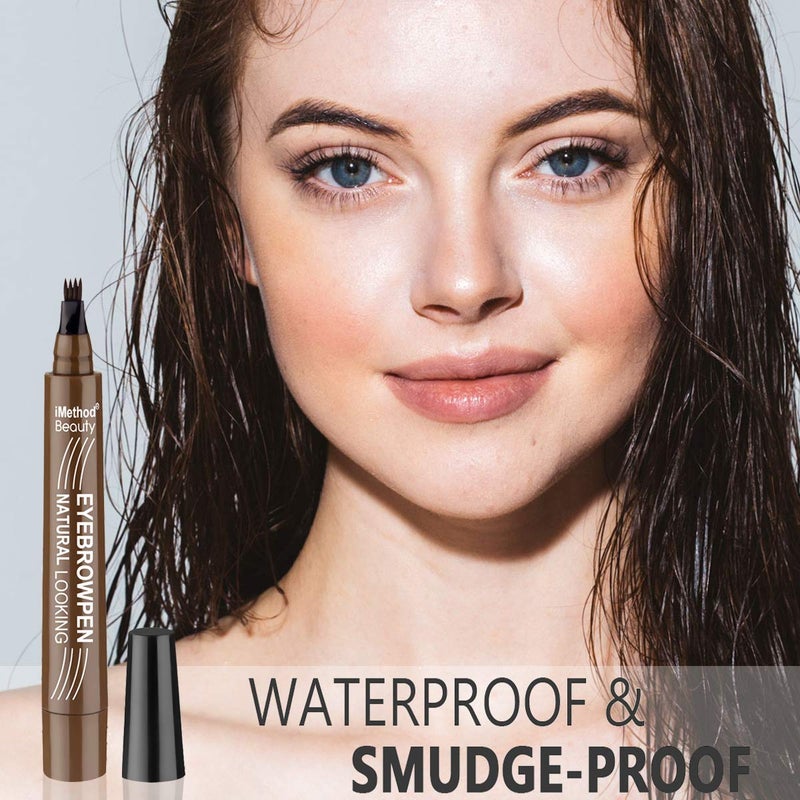 iMethod قلم حواجب iMethod - قلم تاتو حواجب مطور، مكياج حواجب، يدوم طويلاً، مقاوم للماء ومضاد للتلطخ، بني داكن - Image 5