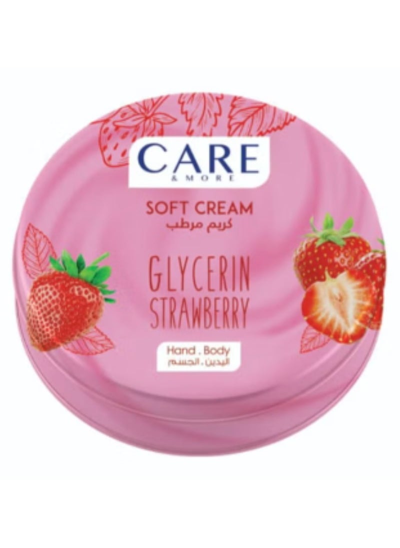 Care & More - Soft Cream With Glycerin Strawberry Pink 75ml - Image 1