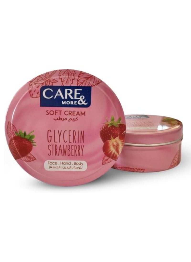 Care & More - Soft Cream With Glycerin Strawberry Pink 75ml - Image 1