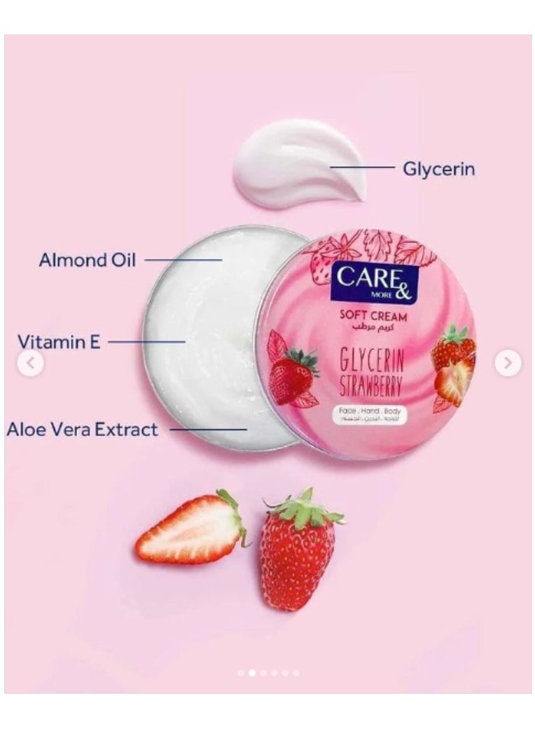 Care & More - Soft Cream With Glycerin Strawberry Pink 75ml - Image 1