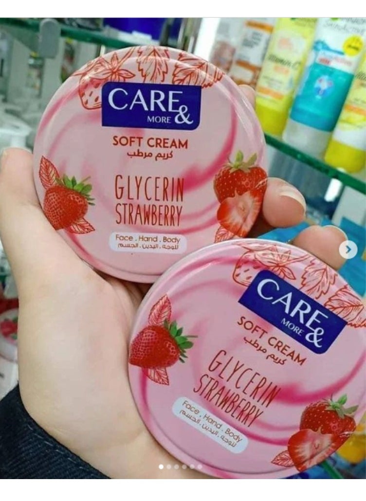 Care & More - Soft Cream With Glycerin Strawberry Pink 75ml - Image 1