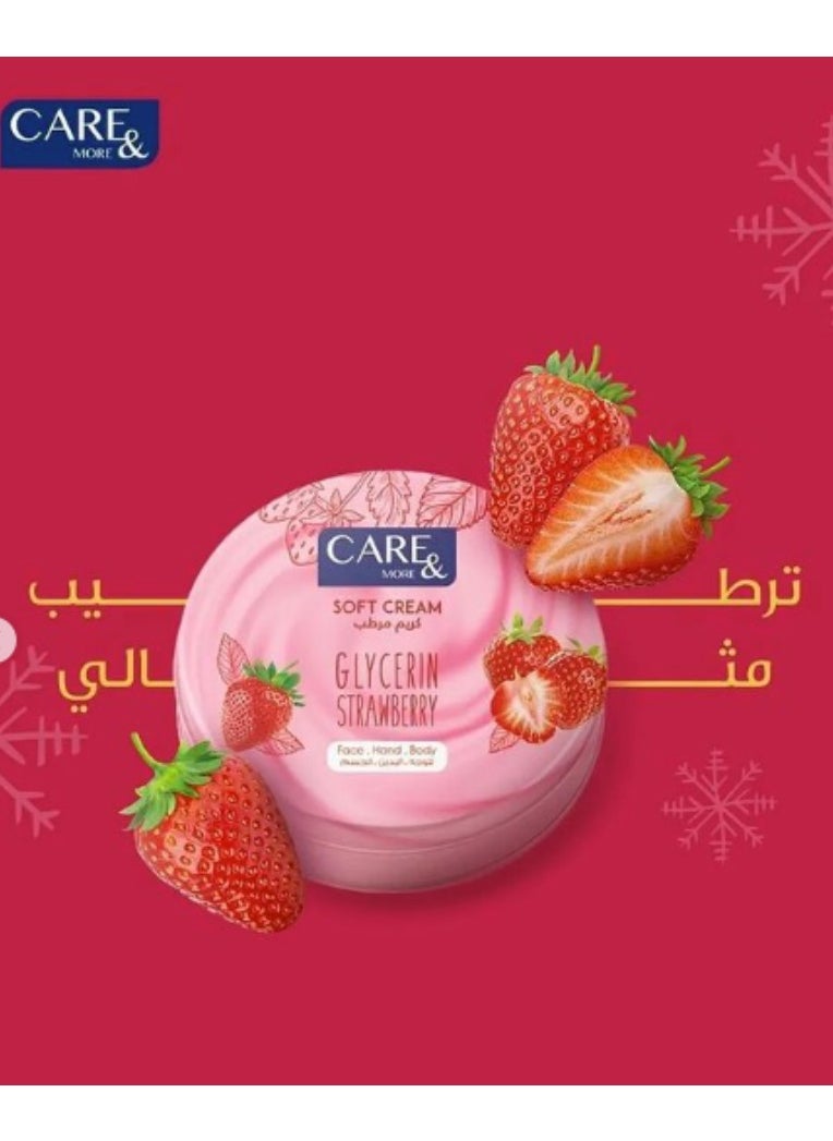 Care & More - Soft Cream With Glycerin Strawberry Pink 75ml - Image 1